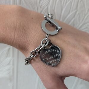 Tiffany & Co. Silver Heart Charm Bracelet